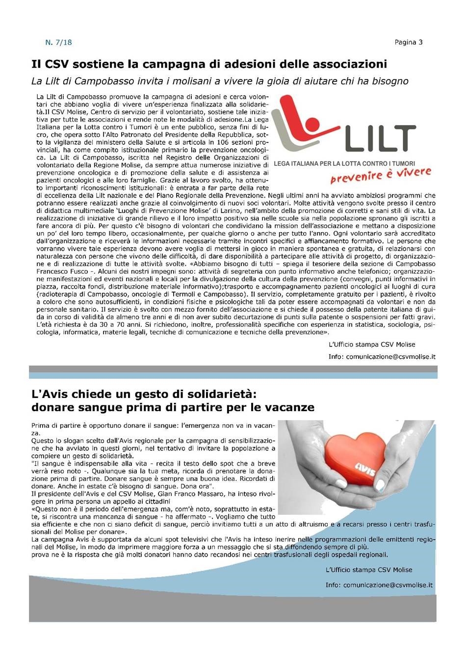 Newsletter CSV con LILT